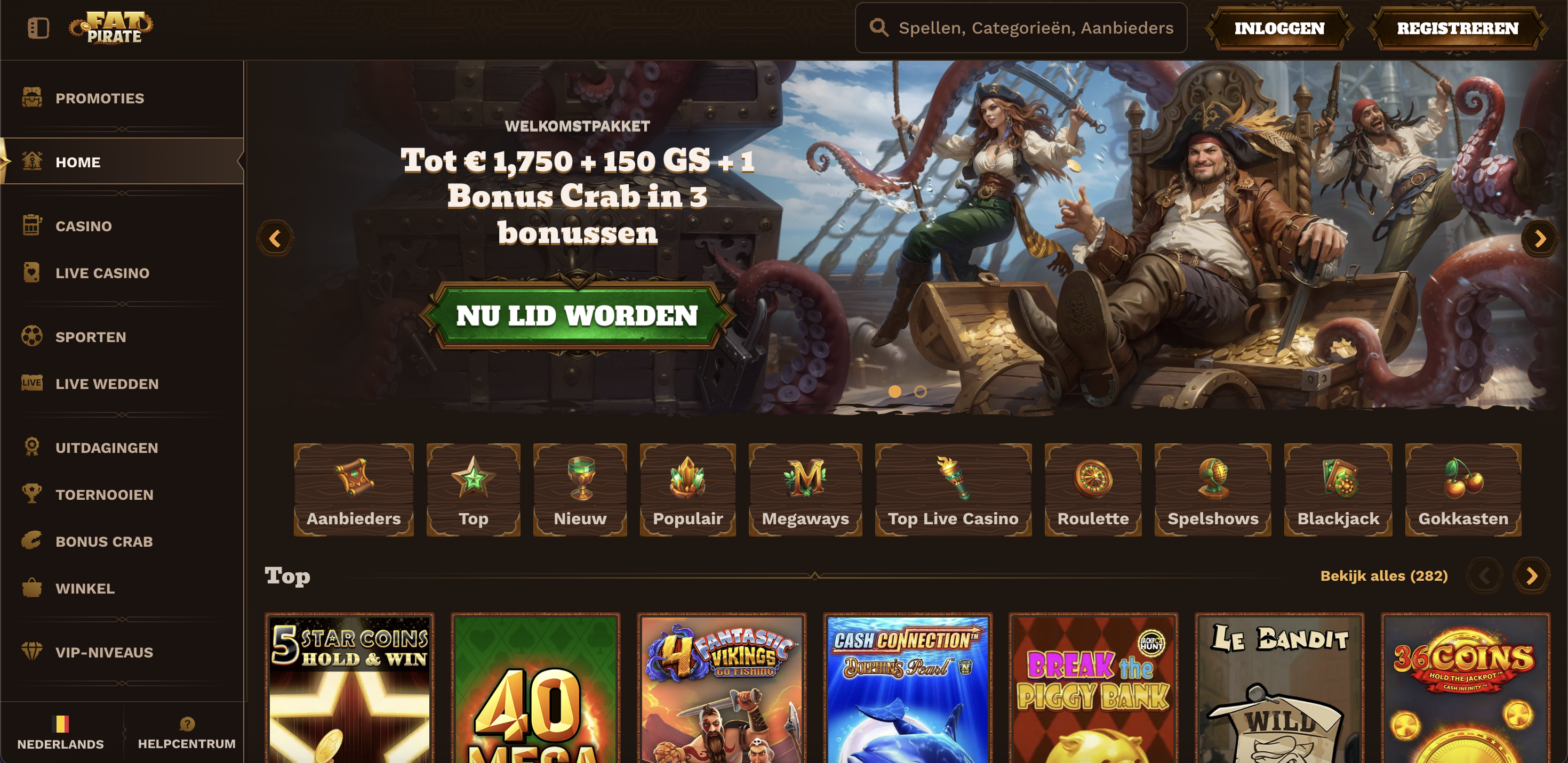 FatPirate Casino Interface FatPirate Screenshot